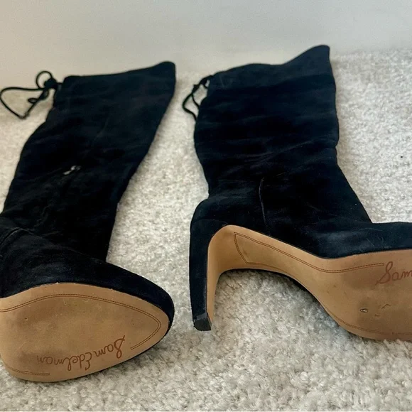 Sam Edelman Over the Knee Black Suede Boots- size 8 - Picture 3 of 4